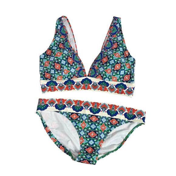 Boden Classic Bikini Bottom Porto Top and Sarong Scarf size 16-18 Mangrove Green - Picture 4 of 16